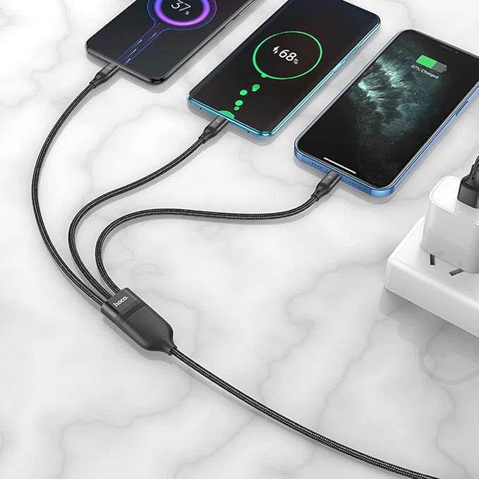 Universal 3-in-1 USB Fast Charging Cable – Hoco U104